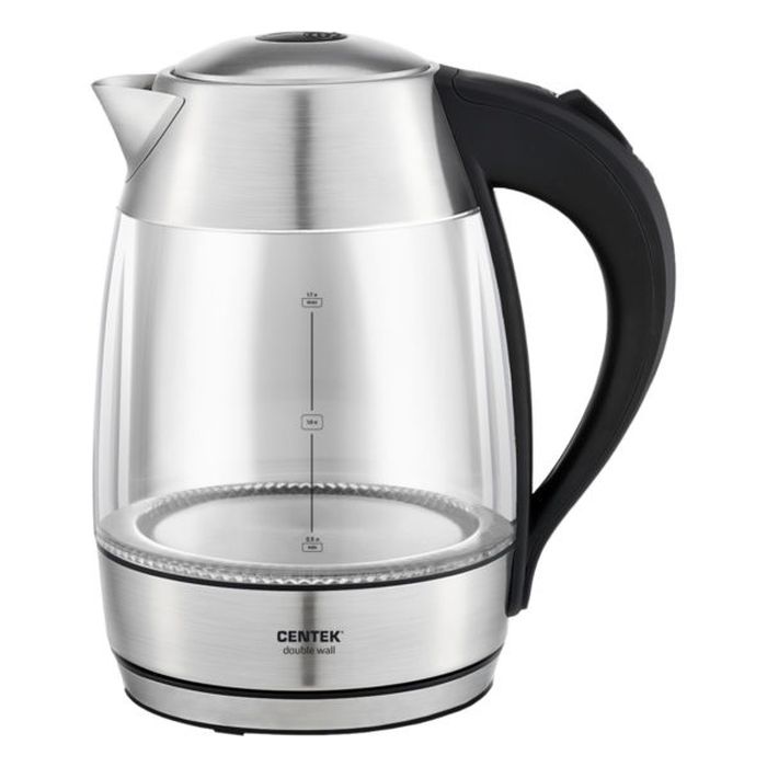 Чайник эл. CENTEK CT-0012 (1,7л. 2,2кВт. стекло диск, двойные стенки)