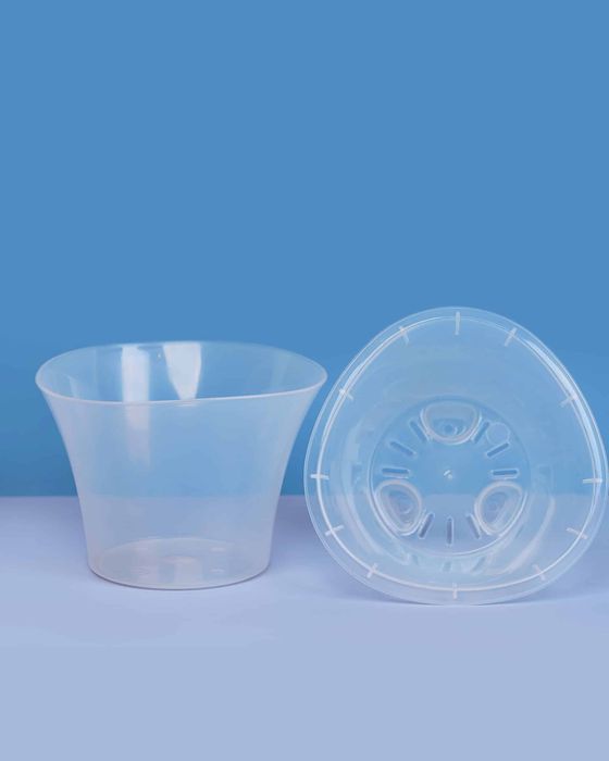 Горшок д/цв. ЛАГУНА 0,6л. со вставкой 1624 (прозрачный) ДП