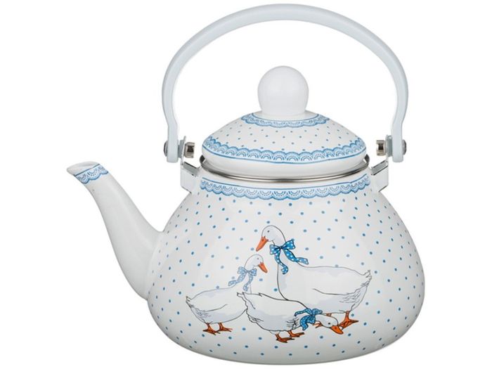 Чайник заварочный эмал. 934-346 1,3л. "Гуси" ВД