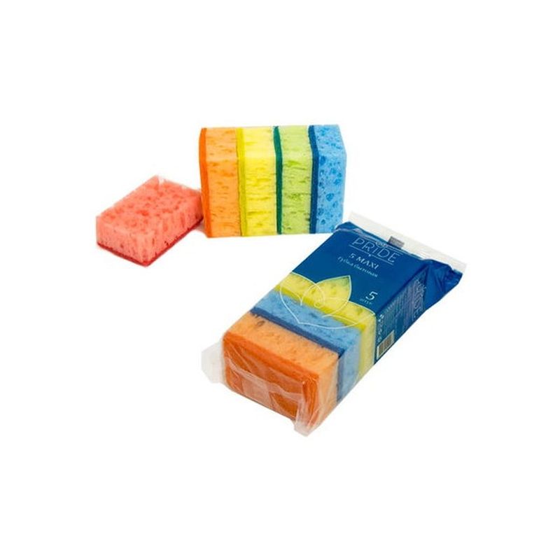 Губка д/посуды "Макси" 5шт. гх008 (с чистящим слоем) П