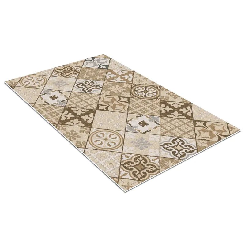 Коврик напольный  SH Icarpet PRINT 80*120 "Плитка Карфаген" влаговп. 842667 (бежевый с серым) Ш