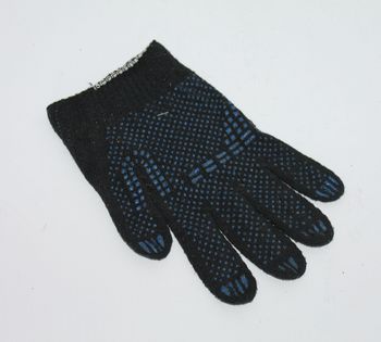 Перчатки трик. черные х/б с ПВХ ЛЮКС/Стандарт  (комби) 0097 (250шт/м.)