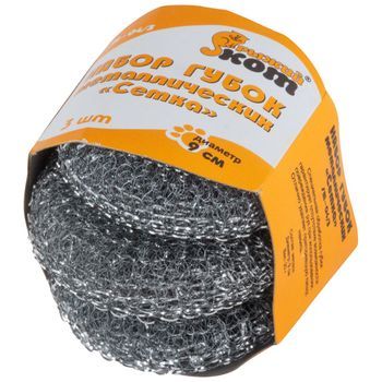 Губка металлич. SМ-04/3 001743 сетка (набор 3шт.) Скр.