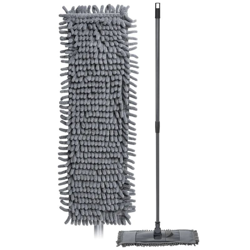 Швабра БП52966 СИНЕЛЬ плоская (микрофибра) со сменной насадкой, телескоп. ручка