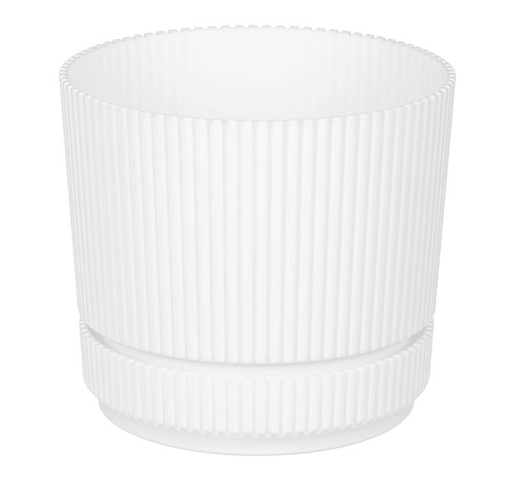 Кашпо СТРИП  3,9л. d20,0см. КН3248Б с подставкой (Белый)