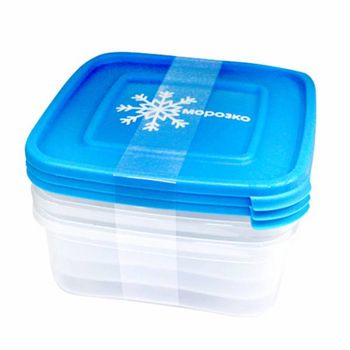 Компл. контейнеров д/замораж. продуктов "Морозко" 0,7л. (3шт.) квадр. ПБ64036 Компл. контейнеров д/замораж. продуктов "Морозко" 0,7л. (3шт.) квадр. ПБ64036