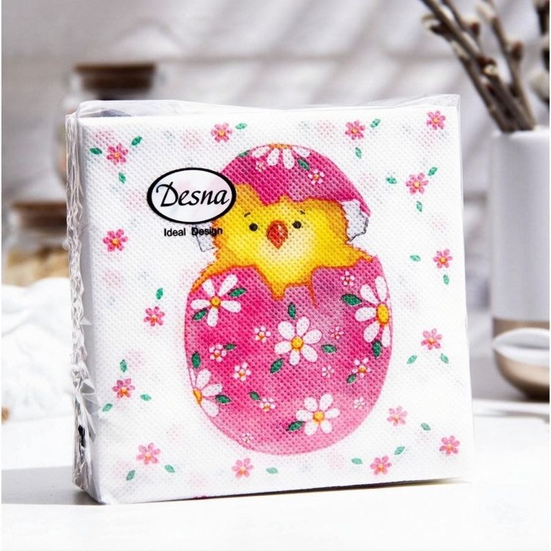 Салфетки бумажные 1сл. Design 41327 (24*24см.) 40шт. Пасха "Сюрприз"  РБ