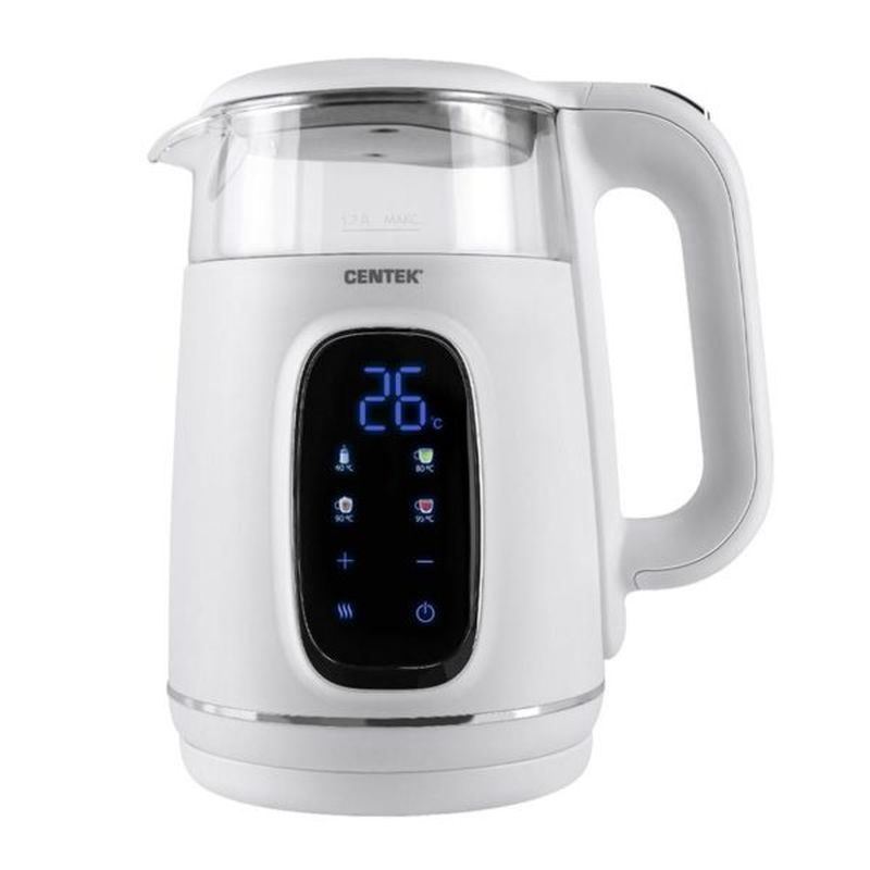 Чайник эл. CENTEK CT-0052 (1,7л. 2,2кВт. двойные стенки, стекло диск)