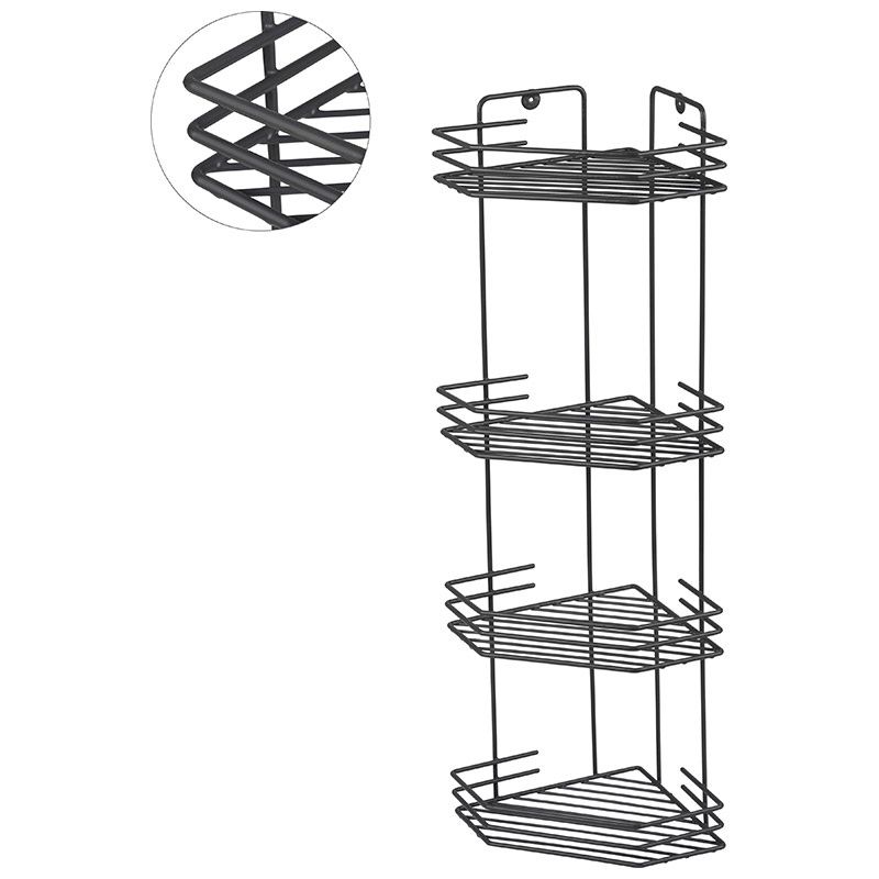 Полка д/ванной угл. 4-х ярусная 310871 (20,5*20,5*72см) графит Скр.