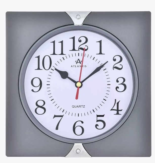 Часы настенные TLD-5980 "Atlantis" gray (18,7*18,4*4,2см) А