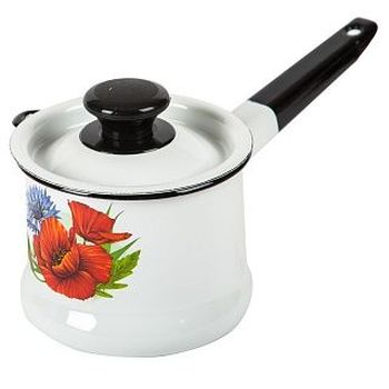 Ковш эмал. 1,0л. с/крышк. метал.руч. 90204-072/4 Керчь