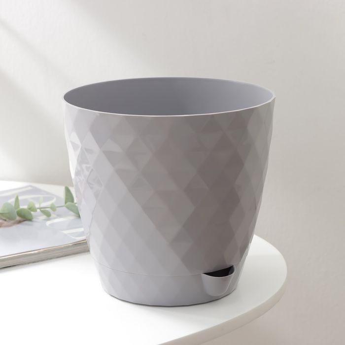 Горшок д/цв. РУМБА 3,0л. d18см. с корн. поливом 1603 (серый шелк) ДП