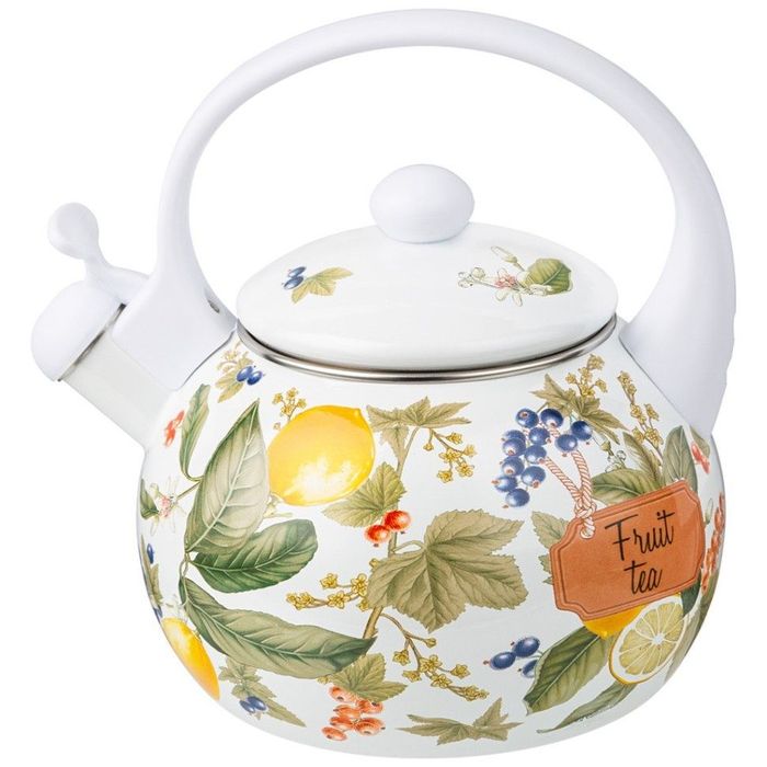 Чайник эмал. 934-589 2,2л. "Фруктовая корзина" со свист.ВД