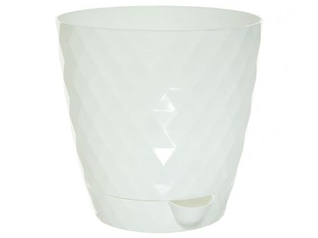 Горшок д/цв. РУМБА 1,5л. d14см. с корн. поливом 1086 (белый) ДП