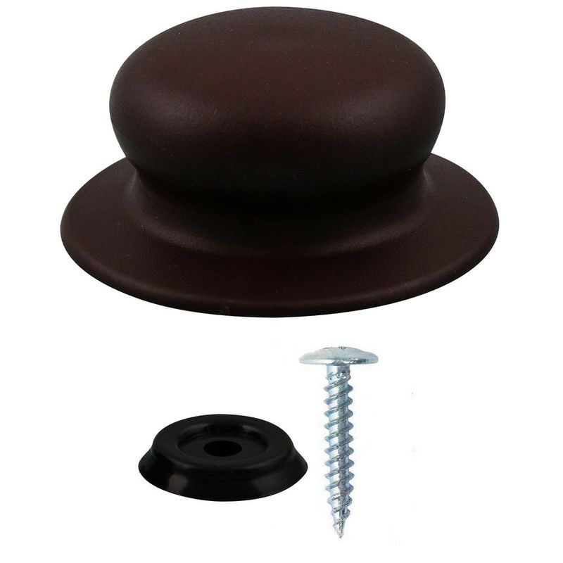 Ручка д/крышки МГ76-280 с саморезом (серая) Мд