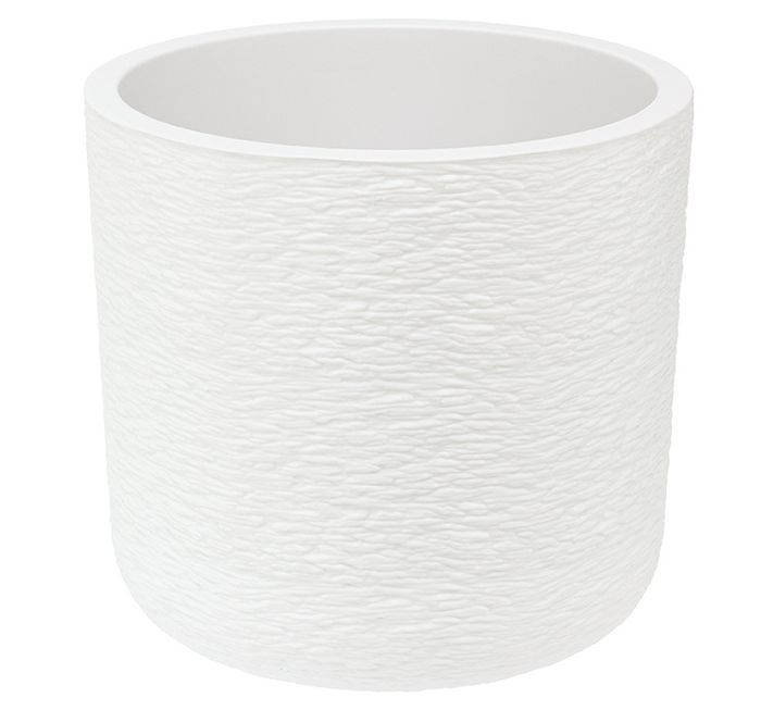 Кашпо СЛАНЕЦ  9,5л. d28,0см. КН3200Б с вставкой (Белый)