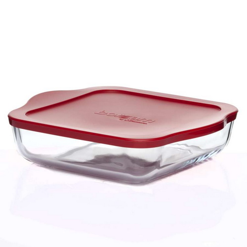 Лоток д/СВЧ 3,2л. 59024К квадр. с крышк. (28*28 см.) (1093246) Турция