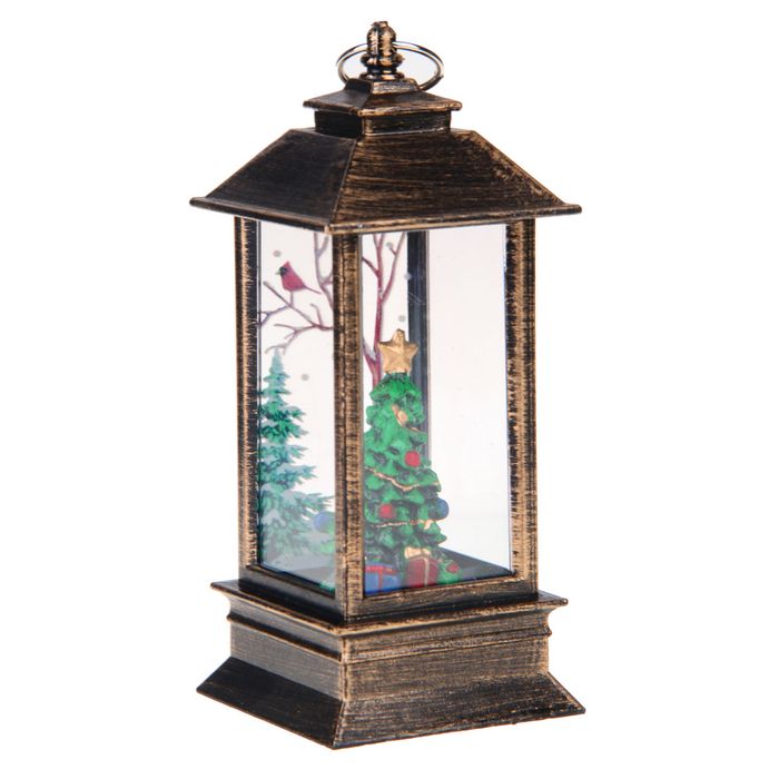 Фонарь с LED подсветкой 392-014 (5,3*5,3*13см.) СНОУ БУМ