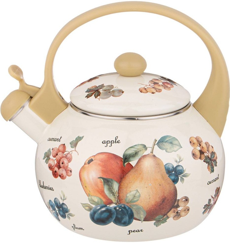 Чайник эмал. 934-429 2,2л. "Фрукты" со свист. ВД