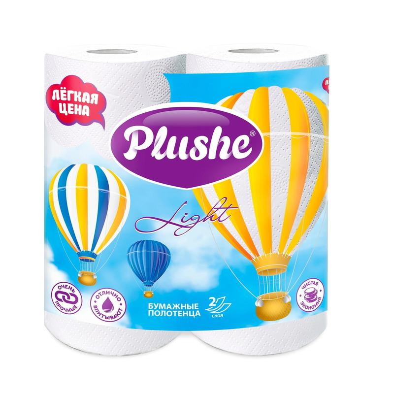 Полотенце бумажн. 2сл. Plushe Light 18303 2 рул.*10,8м. (белый)
