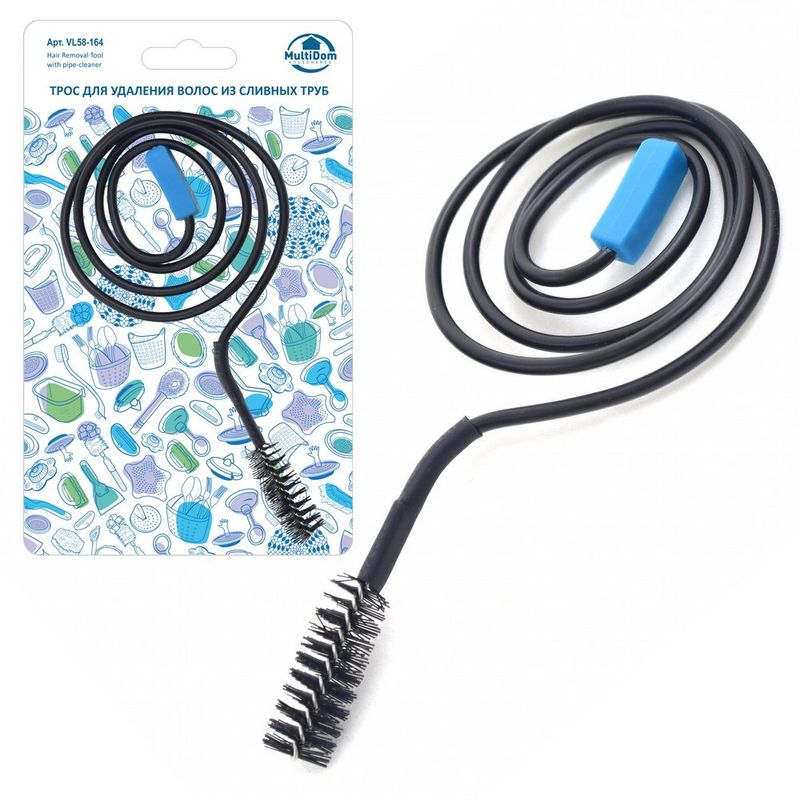 Трос д/удаления волос из труб VL58-164 (66см. ) Мд