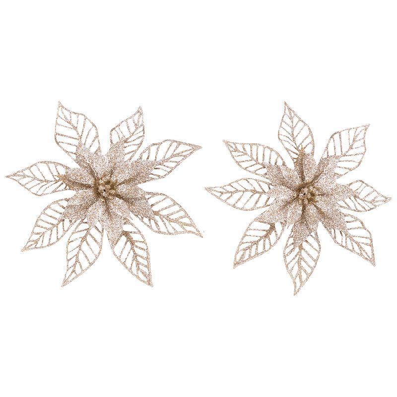 Украшение "Рождественская звезда" 108567 (набор 2шт.) золото Скр