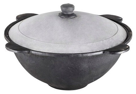 Казан чуг.10,0л. (плоское/круглое дно, с крышкой d 38см) У