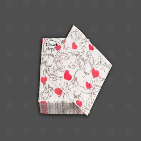 Салфетки бумажные 1сл. Design 29844 (25*25см.) 40шт. "Орнамент с сердцем" РБ Салфетки бумажные 1сл. Design 29844 (25*25см.) 40шт. "Орнамент с сердцем" РБ