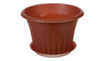 Кашпо КЭРОЛ 0,45л. d12cм. с подст. КН3153Т (Терракот)
