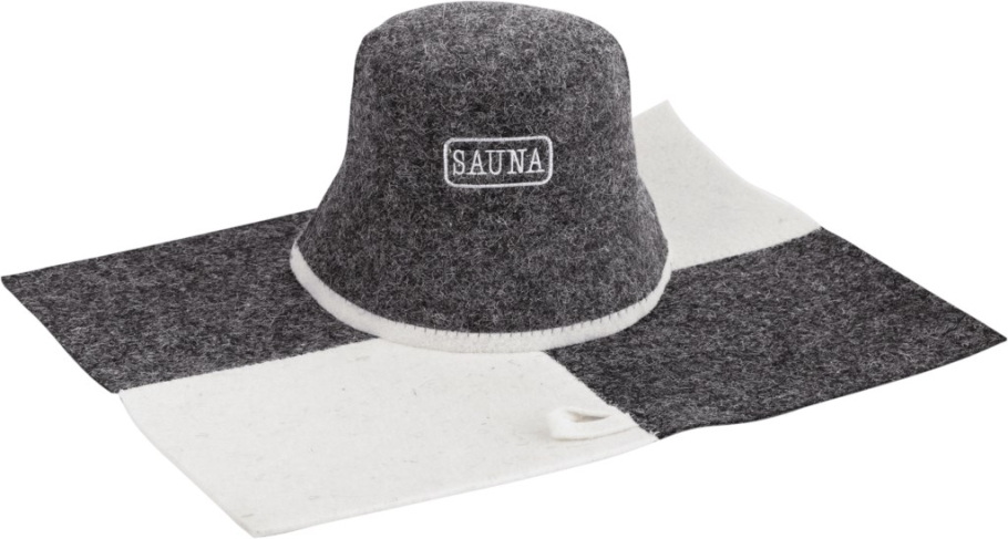 Комплект банный Б4540ТА "Сауна" (шапка, коврик) войлок Е