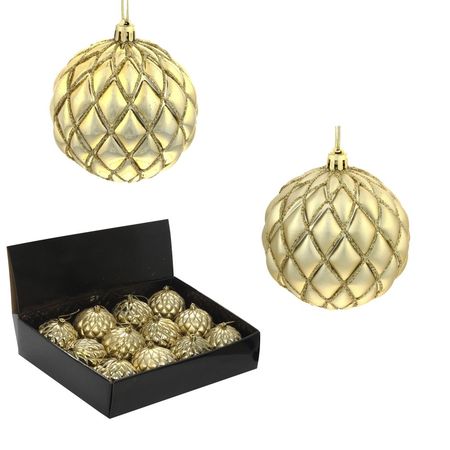 Шары (набор 12шт.) d8см. 744601 "Золотая сетка" Р