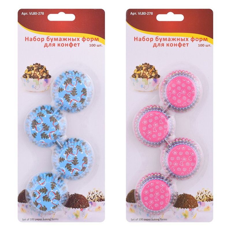 Набор бумажных форм д/выпечки VL80-278 (D5*100шт.)Мд