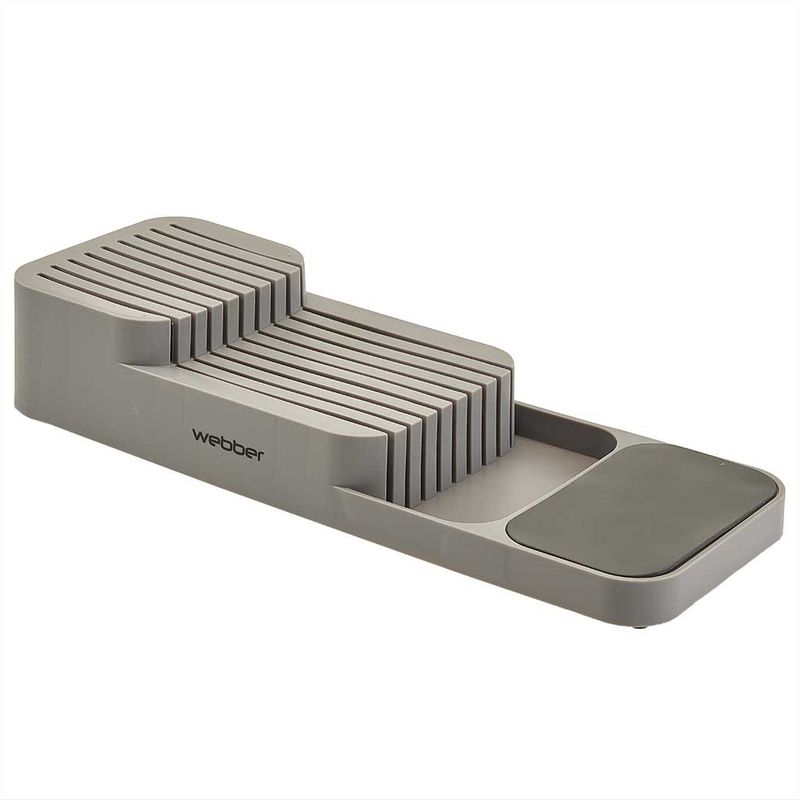 Подставка д/ножей BE-3011ST 13.7*39.5*7.5см, серый Дел.