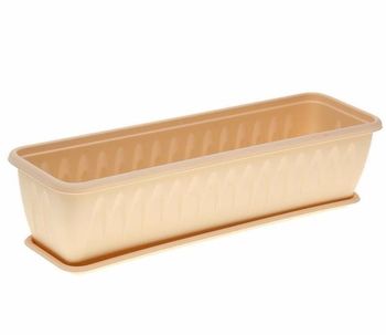 Ящик балконный АЛИЦИЯ  60см. с подд. КН3215БГ (Белая глина)