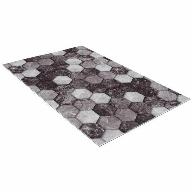 Коврик напольный  SH Icarpet PRINT 40*60 "Соты Мрамор" влаговп. 826513 (черно-серый) Ш
