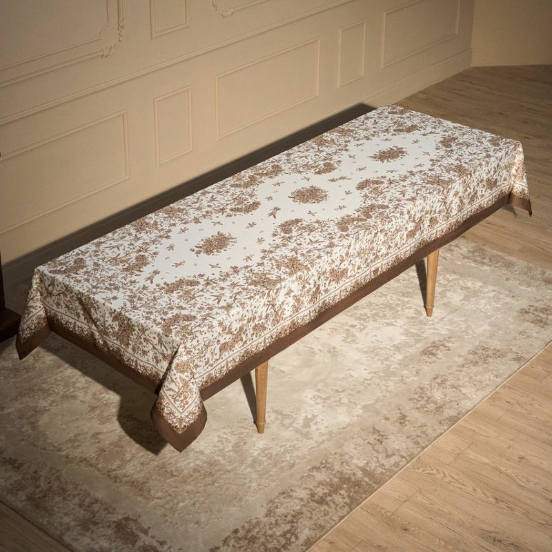 Скатерть 850-754-22 "ROYAL GARDEN" (140*300см белый ) хлопок, твилл пропитка