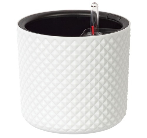 Кашпо ФАСЕТ  d18,0см. КН3236Б с вставкой и автополивом (Белый)