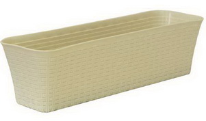 Ящик балконный РОТАНГ 40см. КН3225БР (Белый ротанг)