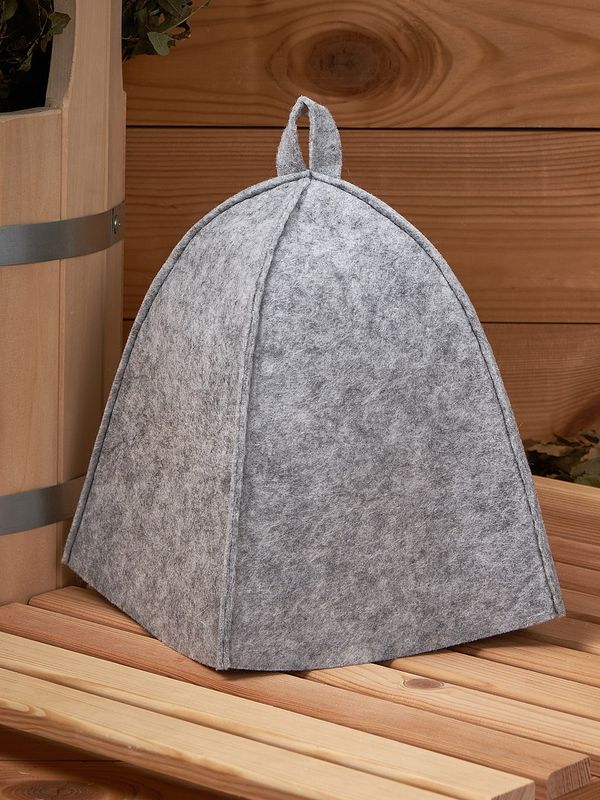 Шапка д/бани "Эконом" Б040134 войлок св-серый синт.Е