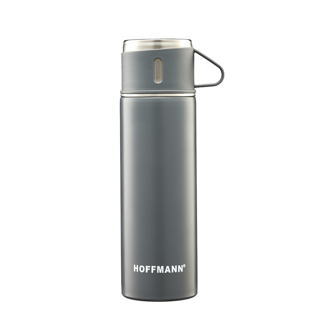 Термос нерж. HM 20456 0,45л +кружка  (серый) ХМ