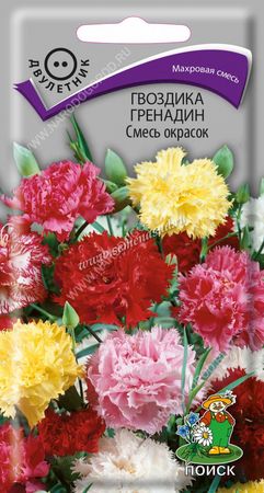 Гвоздика Гренадин СМЕСЬ ОКРАСОК 0,25гр. двулетник (Поиск)