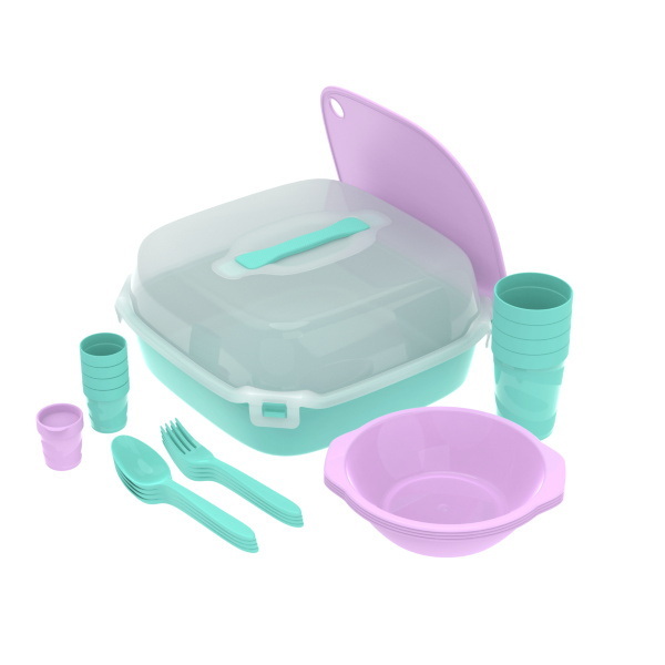 Набор посуды д/пикника №23 "Семейный" АП 782 (на 4 персоны, 23пр.)