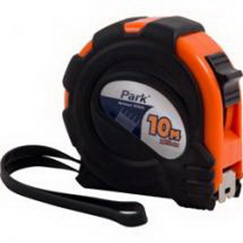 Рулетка 10м. PARK TM30-10025 прорез.корп., с фиксатором (353030) Скр.