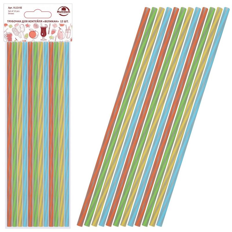Трубочки коктейльные "Великан" VL13-92 (12шт.) Мд