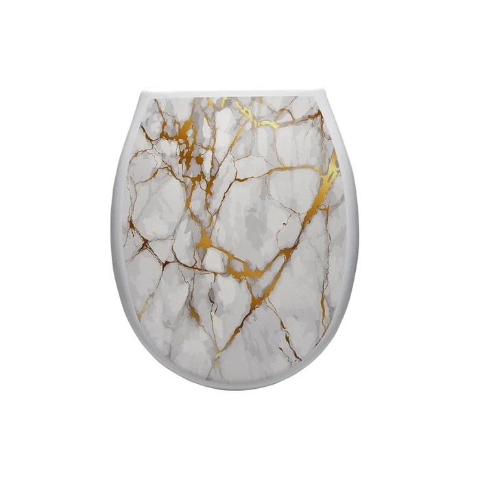 Сиденье д/унитаза "ОКЕАН LUX" с рис. "БЕЛЫЙ МРАМОР" жест. Нов.