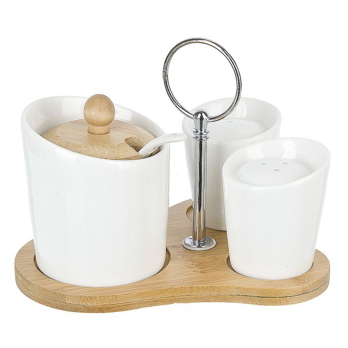 Набор д/специй 2630043 "Naturel" 3пр. солонка+перечница+сахарница  на бамб.подст. (под.уп) ЕНС