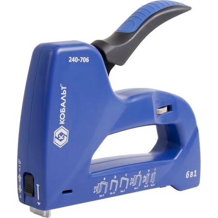 Степлер мебельный 240-706 КОБАЛЬТ 6в1 (6-14мм.)регулятор удара