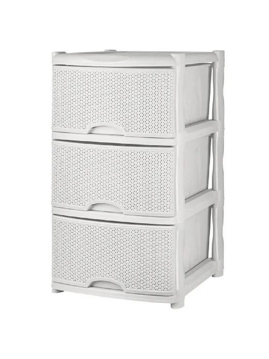 Комод 3секц. Keeplex Rattan ПЦ3772БО (Белое облако)