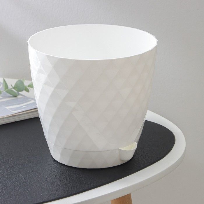 Горшок д/цв. РУМБА 3,0л. d18см. с корн. поливом 1598 (белый) ДП