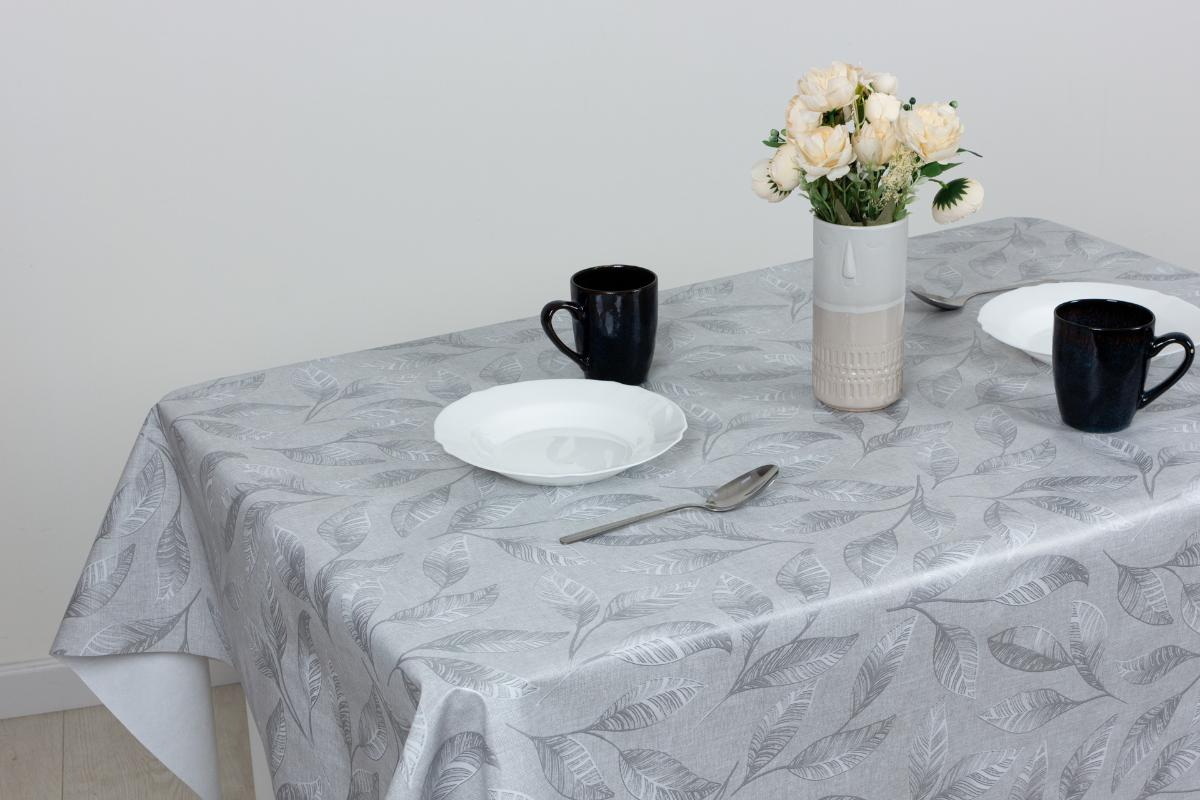 Клеенка CAMELIA 304/8 Листья серебро (1,4*20м.)12912